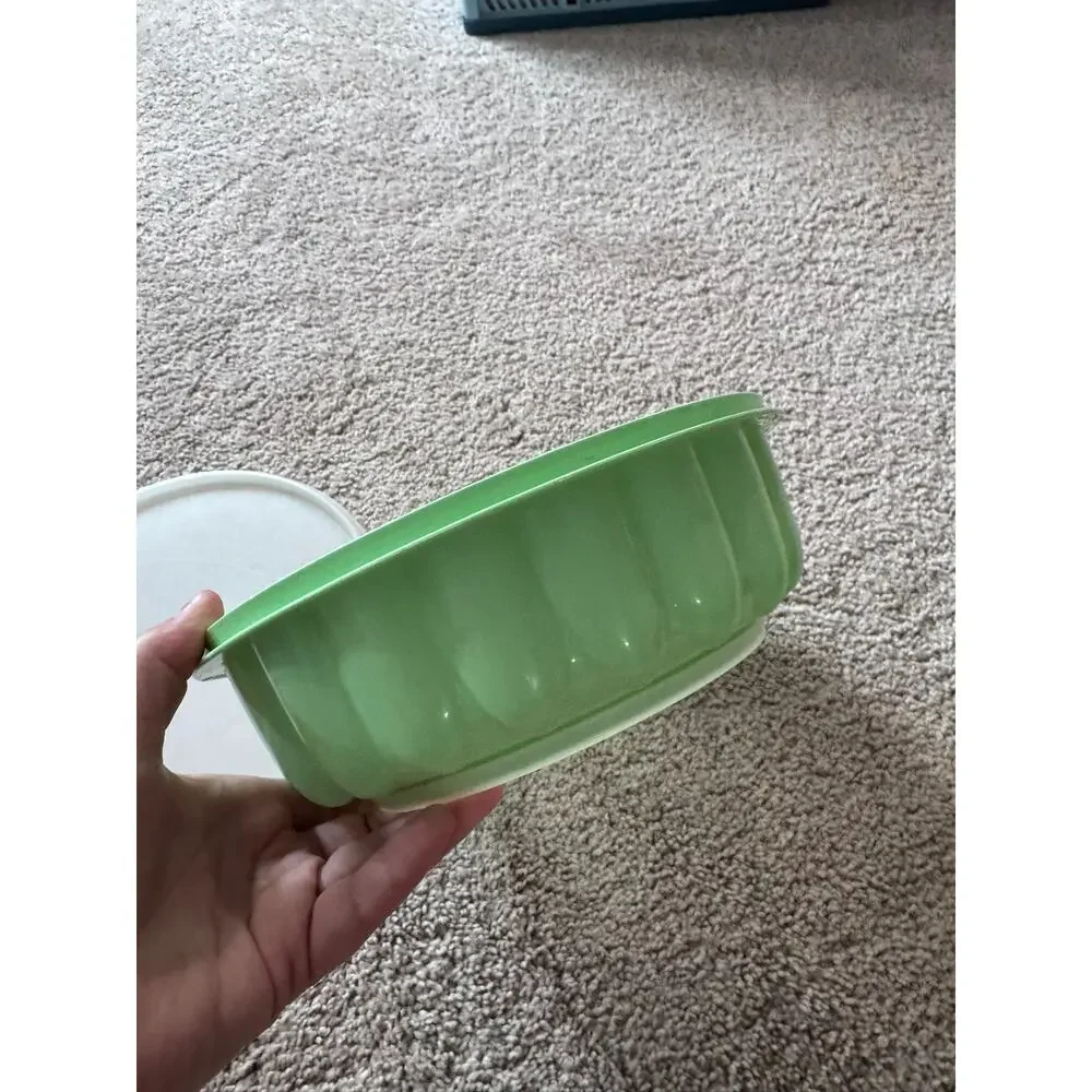 Vintage Tupperware Jel N Serve Jello Gelatin Dessert Mold Mint Green 3 Piece Lid
